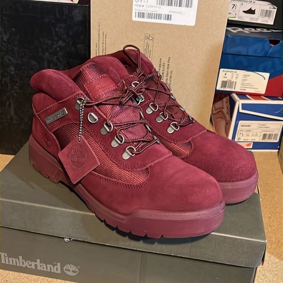 Timberland Field Boots F/L WP burgundy suede new waterproof Mens Size 10.5 - Picture 16 of 16